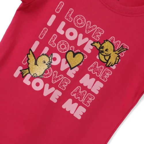 Girls Cotton T-Shirt | Love Tweety | Bright Rose Pink | 2-6Y