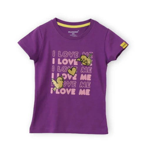Girls Cotton T-Shirt | Love Tweety | Violet Grape | 2-6Y