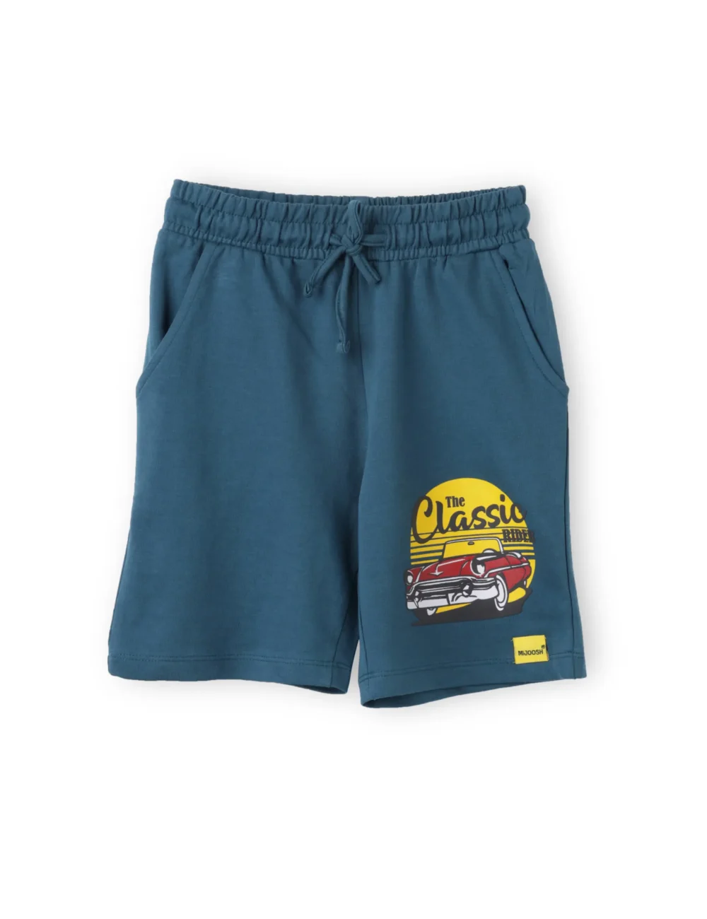 Boys Cotton Shorts | Classic Car | Blue Coral | 7-14Y