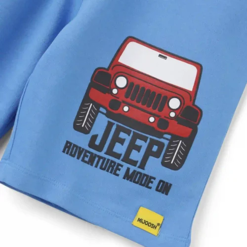 Boys Cotton Shorts | Adventure Jeep | All Aboard Blue | 7-14Y