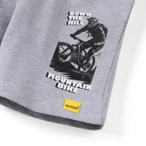 Boys Cotton Shorts | Mountain Bike | Grey Heather | 7-14Y