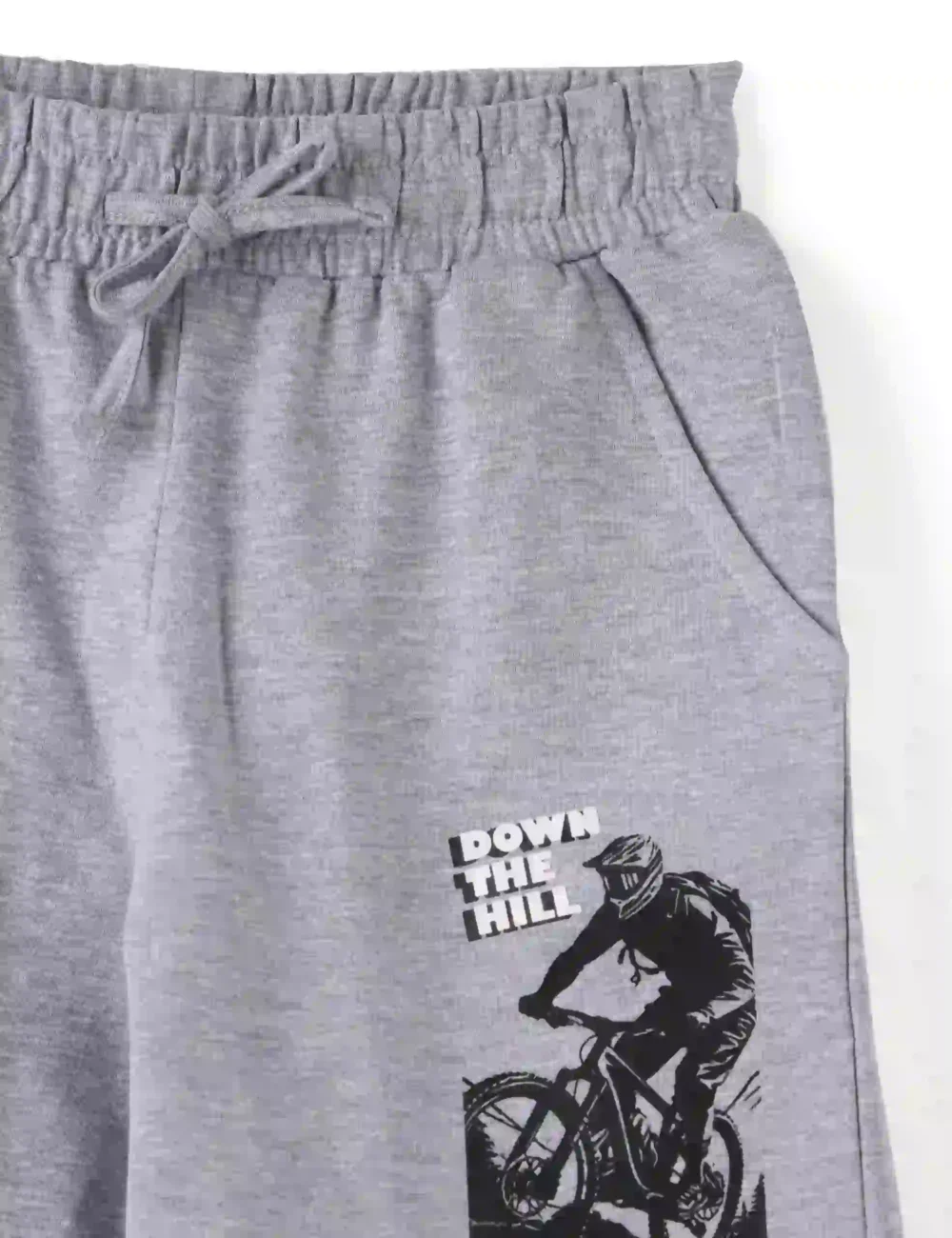 Boys Cotton Shorts | Mountain Bike | Grey Heather | 7-14Y