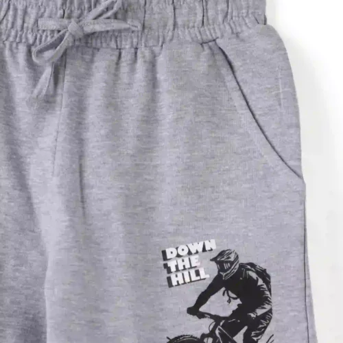 Boys Cotton Shorts | Mountain Bike | Grey Heather | 7-14Y