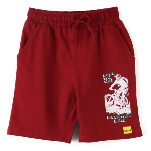 Boys Cotton Shorts | Mountain Bike | Winery Red | 7-14Y