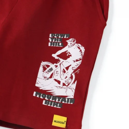 Boys Cotton Shorts | Mountain Bike | Winery Red | 7-14Y