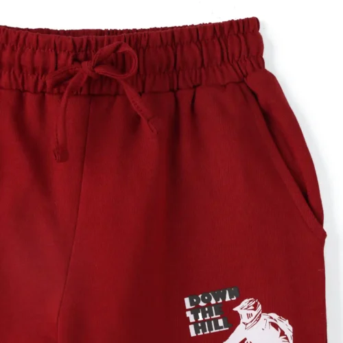 Boys Cotton Shorts | Mountain Bike | Winery Red | 7-14Y