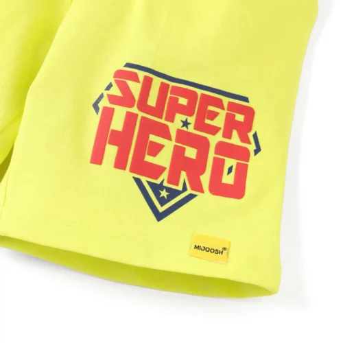 Boys Cotton Shorts | Super Hero | Sulphur Spring Lime | 7-14Y