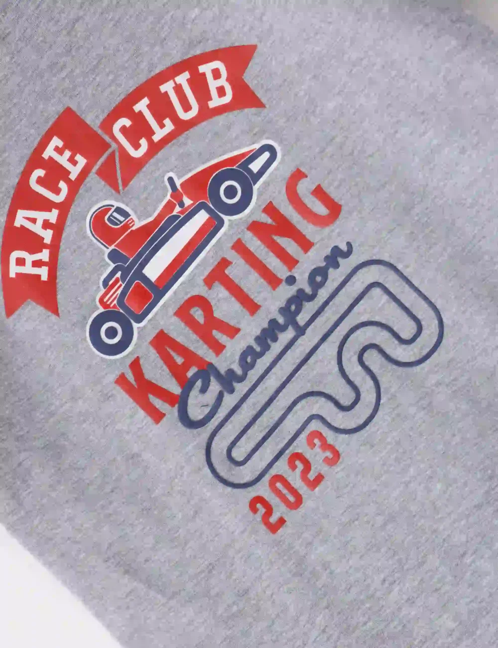 Boys Cotton T-Shirt | Race Club Karting | Grey Heather | 7-14Y