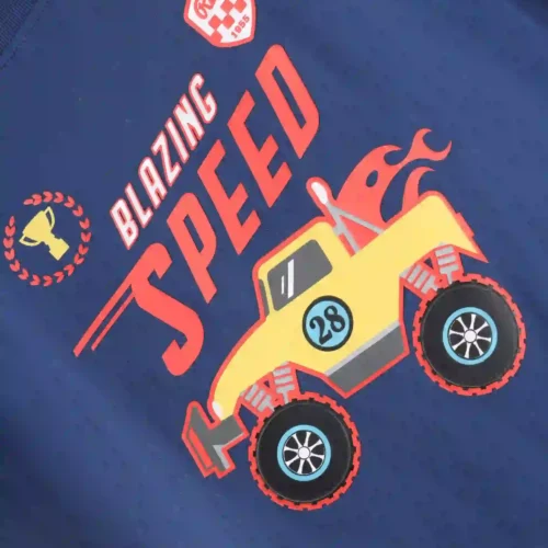 Boys Cotton T-Shirt | Blazing Speed | Estate Blue | 7-14Y