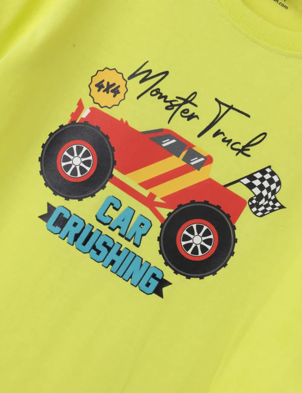 Boys Cotton T-Shirt | Monster Truck | Sulphur Spring Lime | 7-14Y