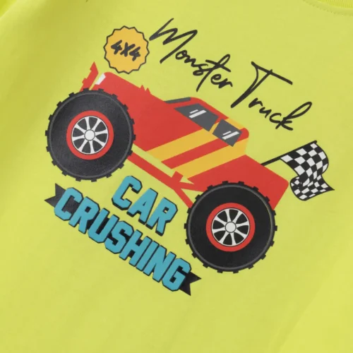 Boys Cotton T-Shirt | Monster Truck | Sulphur Spring Lime | 7-14Y