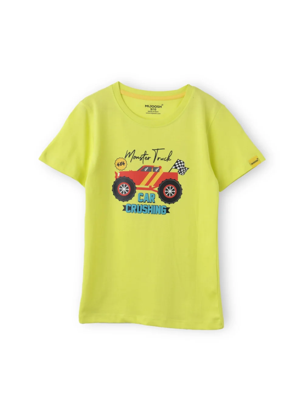 Boys Cotton T-Shirt | Monster Truck | Sulphur Spring Lime | 7-14Y