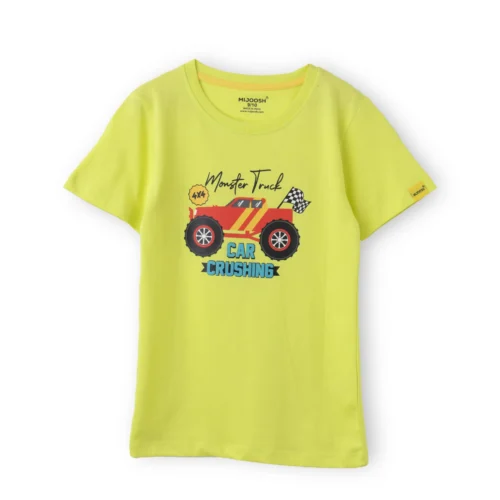 Boys Cotton T-Shirt | Monster Truck | Sulphur Spring Lime | 7-14Y