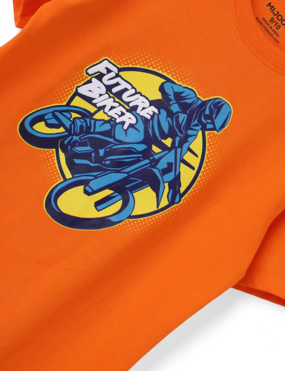 Boys Cotton T-Shirt | Future Biker | Scarlet Ibis Orange | 7-14Y
