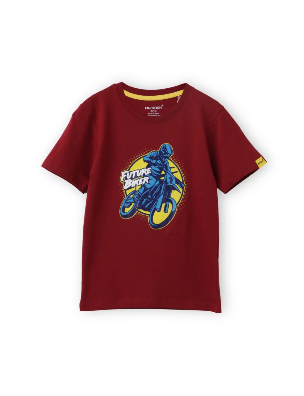 Boys Cotton T-Shirt | Future Biker | Winery Red | 7-14Y