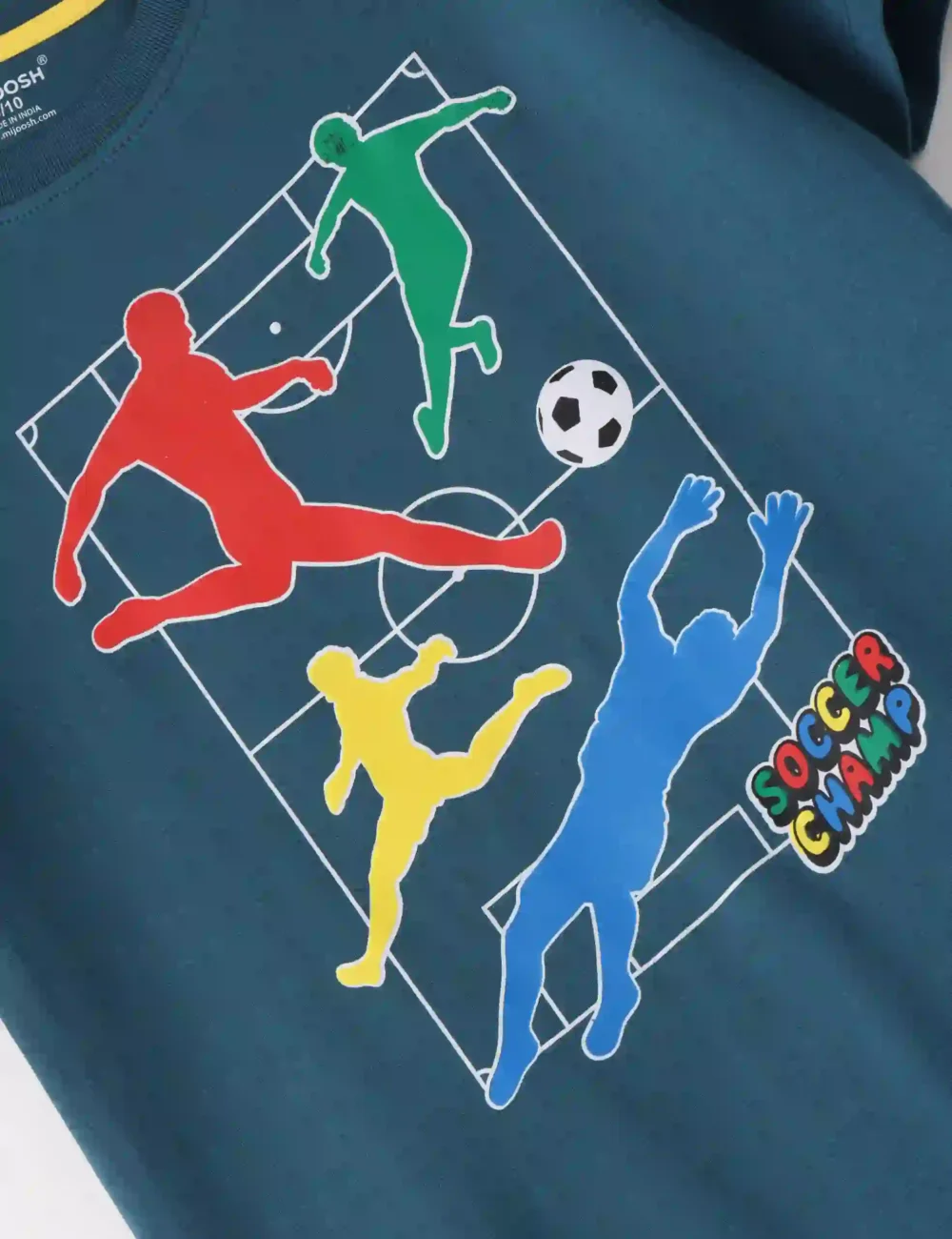 Boys Cotton T-Shirt | Soccer Camp | Blue Coral | 7-14Y