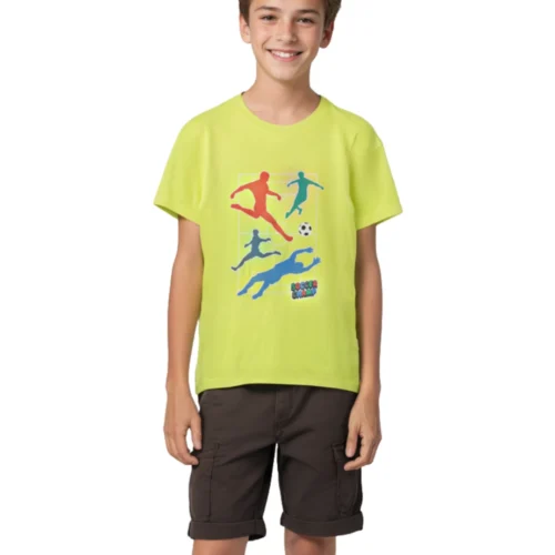Boys Cotton T-Shirt | Soccer Camp | Sulphur Spring Lime | 7-14Y
