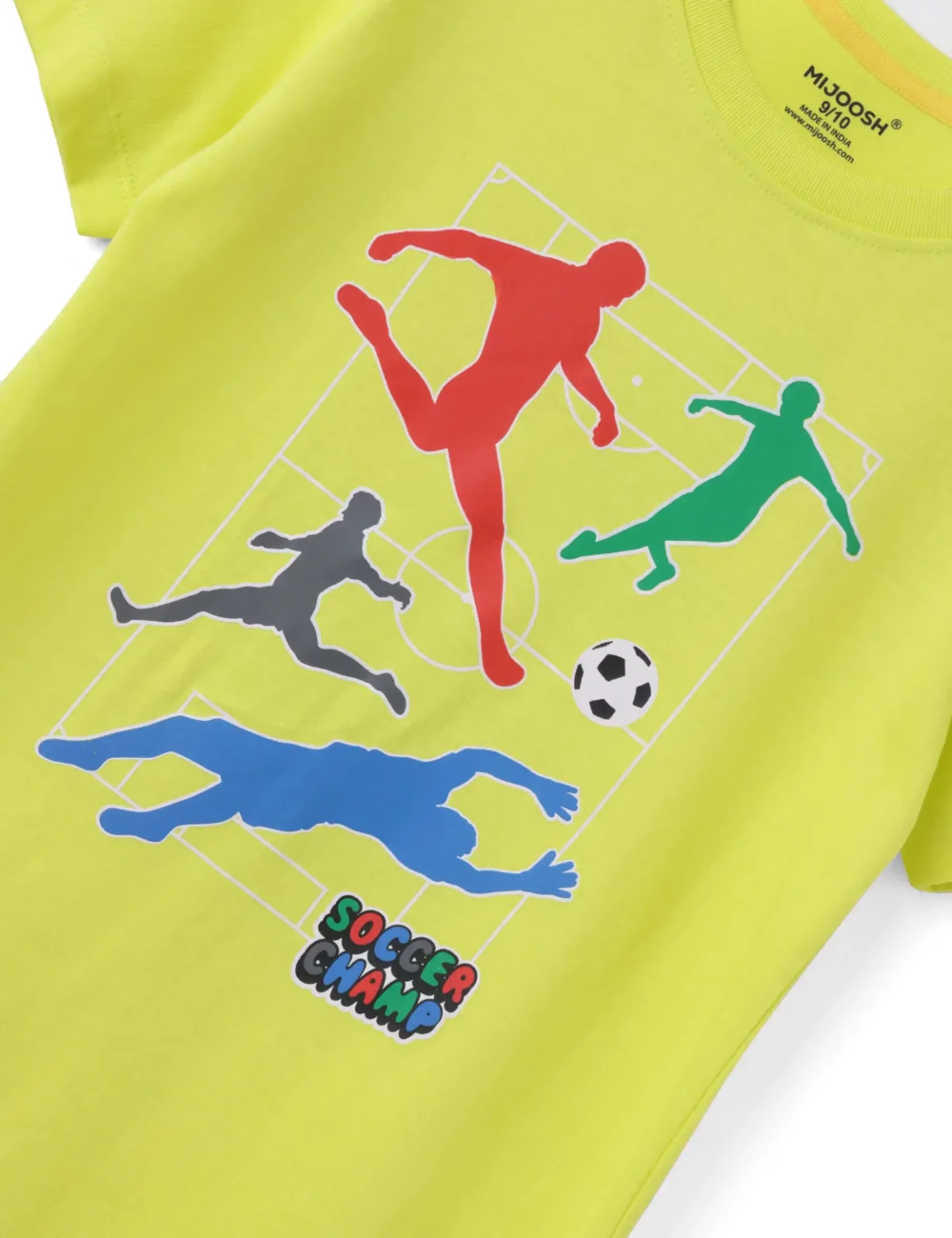 Boys Cotton T-Shirt | Soccer Camp | Sulphur Spring Lime | 7-14Y