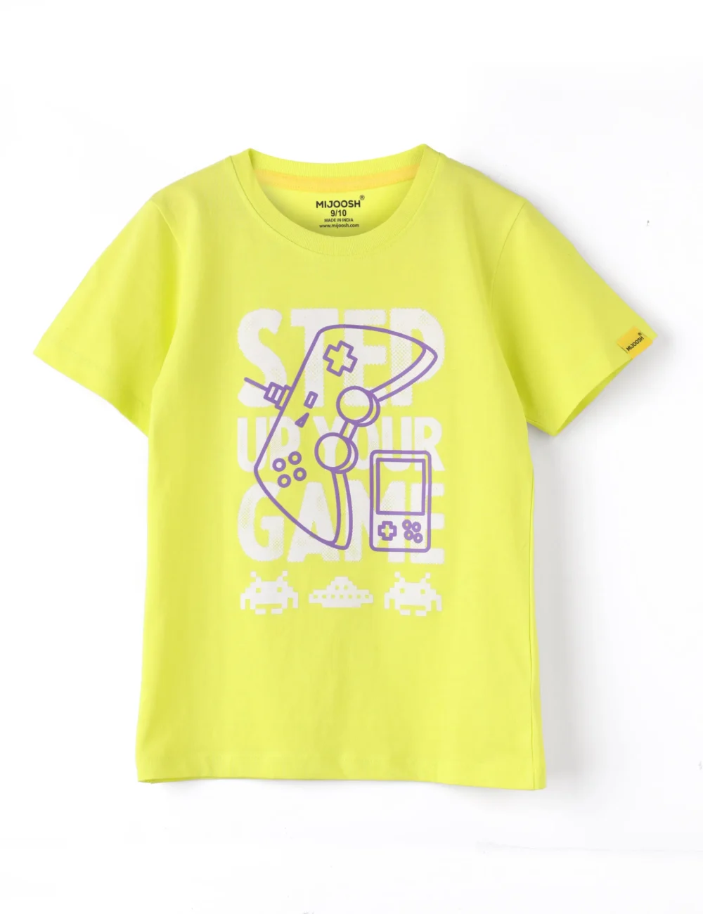 Boys Cotton T-Shirt | Step Your Game | Sulphur Spring Lime | 7-14Y