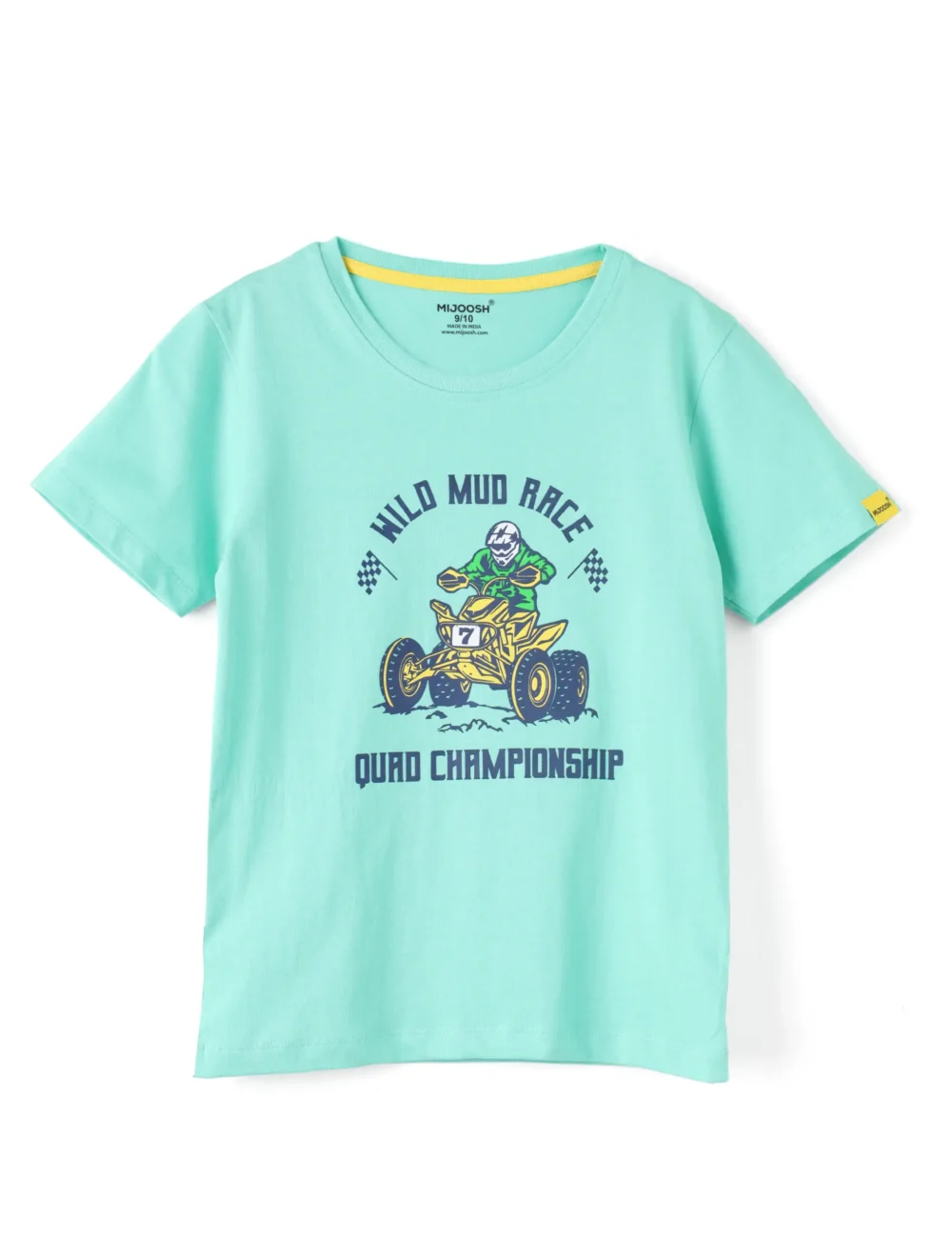 Boys Cotton T-Shirt | Wild Mud Race | Biscay Green | 7-14Y