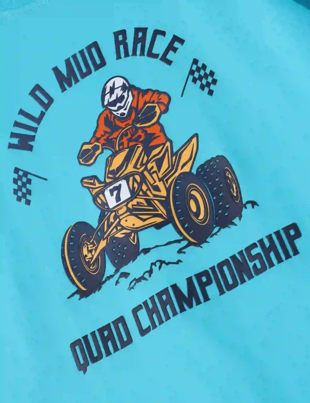 Boys Cotton T-Shirt | Wild Mud Race | Scuba Blue | 7-14Y
