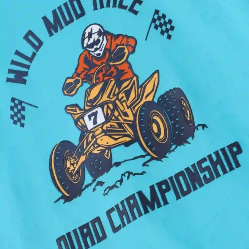 Boys Cotton T-Shirt | Wild Mud Race | Scuba Blue | 7-14Y