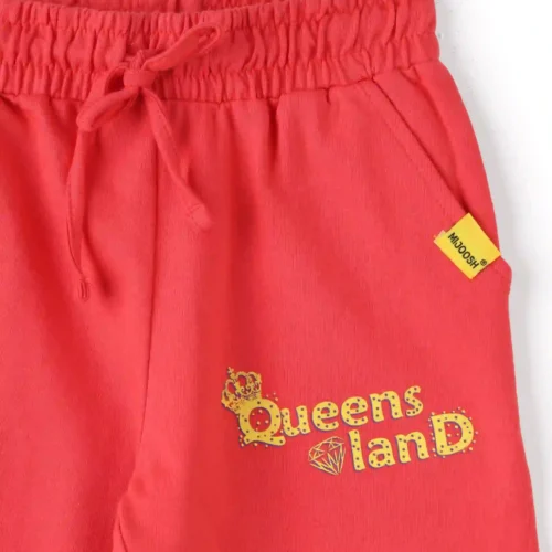 Girls Cotton Capri Pants | Red | 7-14Y