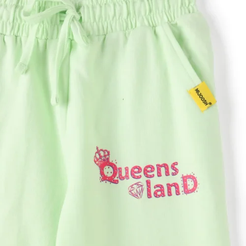 Girls Cotton Capri Pants | Green Queens | 7-14Y