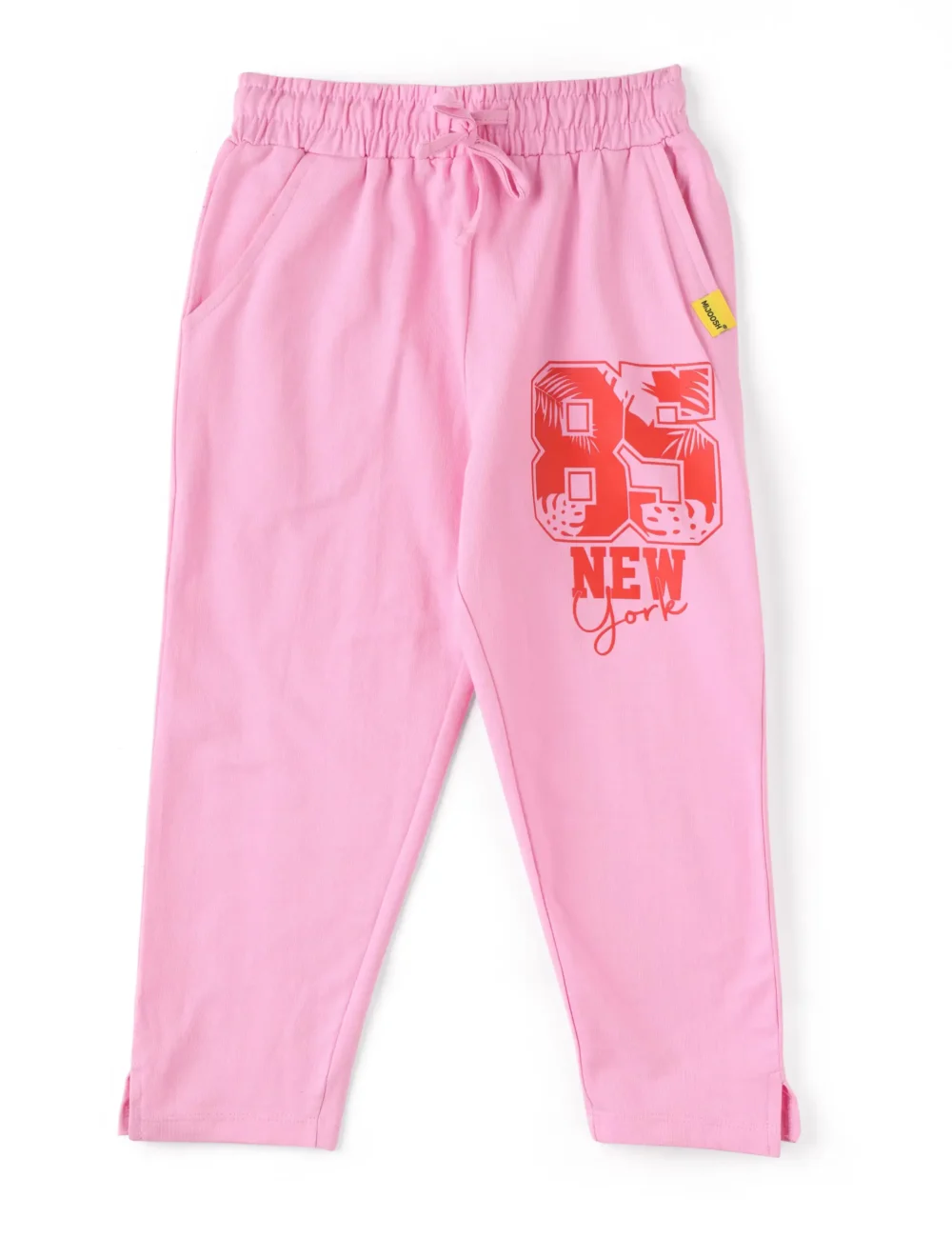 Girls cotton capri pants pink New York French Terry
