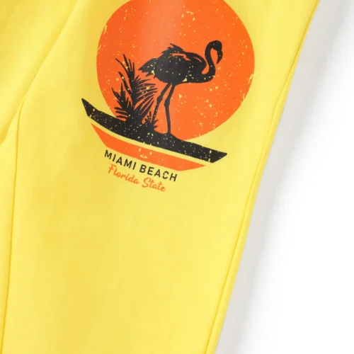 Girls Cotton Capri Pants | Yellow Miami | 7-14Y