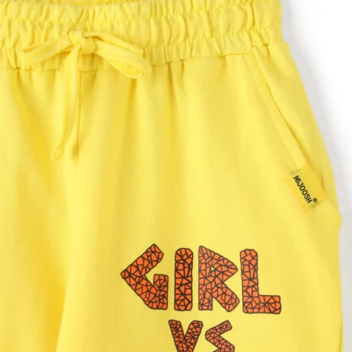 Girls Cotton Capri Pants | Yellow | 7-14Y