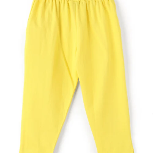 Girls Cotton Capri Pants | Yellow | 7-14Y