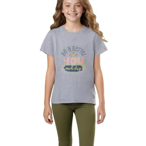 Girls Cotton T-Shirt | Be a Better | Grey Heather | 7-14Y