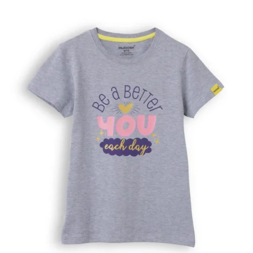 Girls Cotton T-Shirt | Be a Better | Grey Heather | 7-14Y