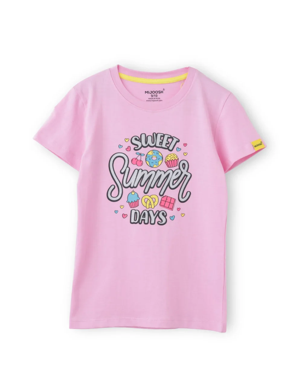 Girls Cotton T-Shirt | Sweet Summer | Bon Bon Pink | 7-14Y