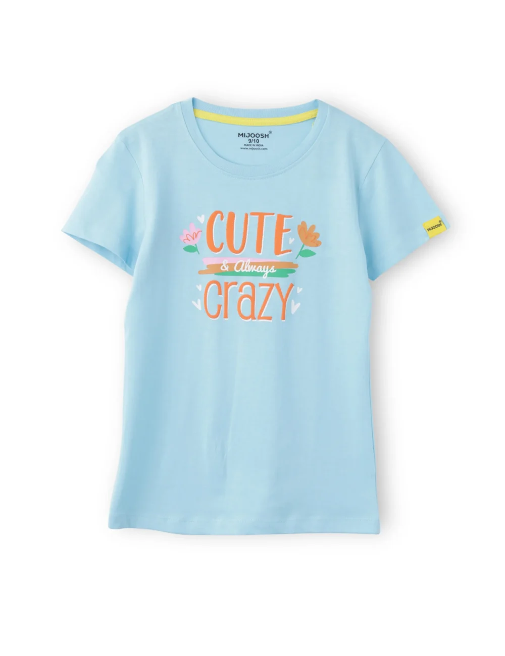 Girls Cotton T-Shirt | Cute Crazy | Atomizer Blue | 7-14Y