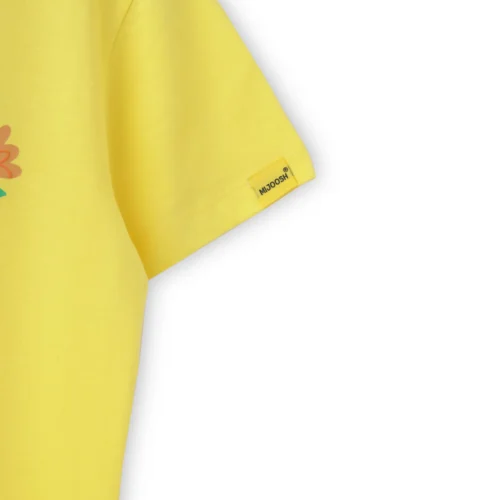 Girls Cotton T-Shirt | Cute Crazy | Blazing Yellow | 7-14Y