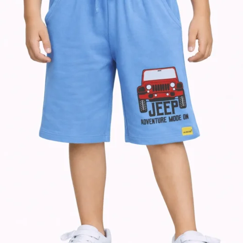 Boys Cotton Shorts | Adventure Jeep | All Aboard Blue | 7-14Y