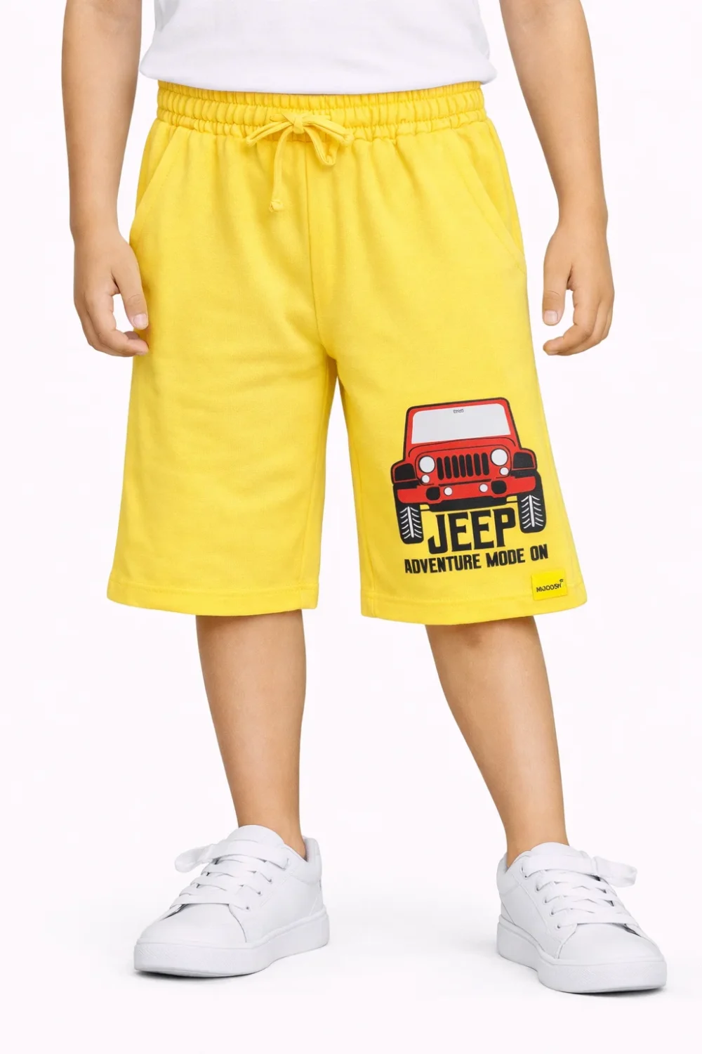 Boys Cotton Shorts | Adventure Jeep | Dandelion Yellow | 7-14Y