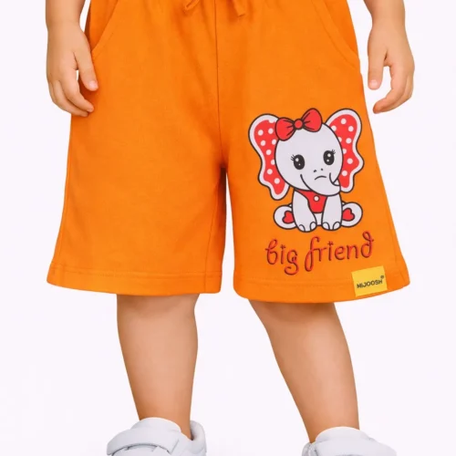 Girls Cotton Shorts | Big Elephant | Orange | 2-6Y