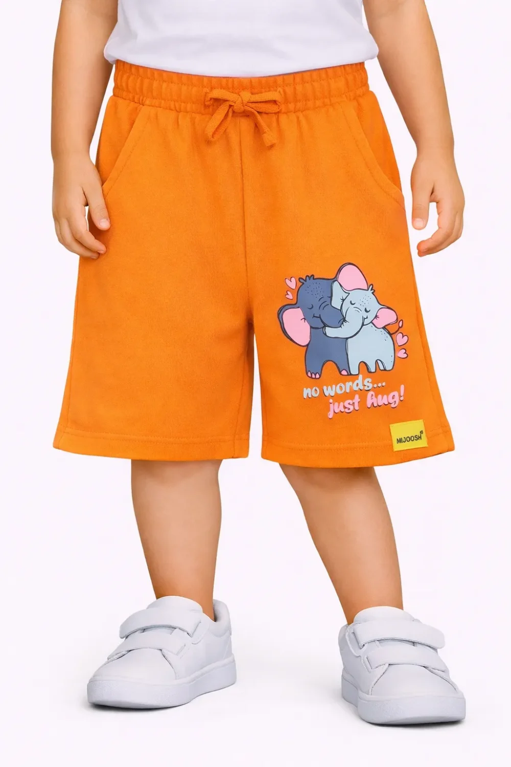 Girls Cotton Shorts | Elephant | Orange | 2-6Y