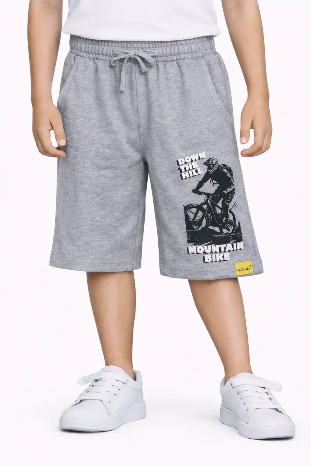 Boys Cotton Shorts | Mountain Bike | Grey Heather | 7-14Y