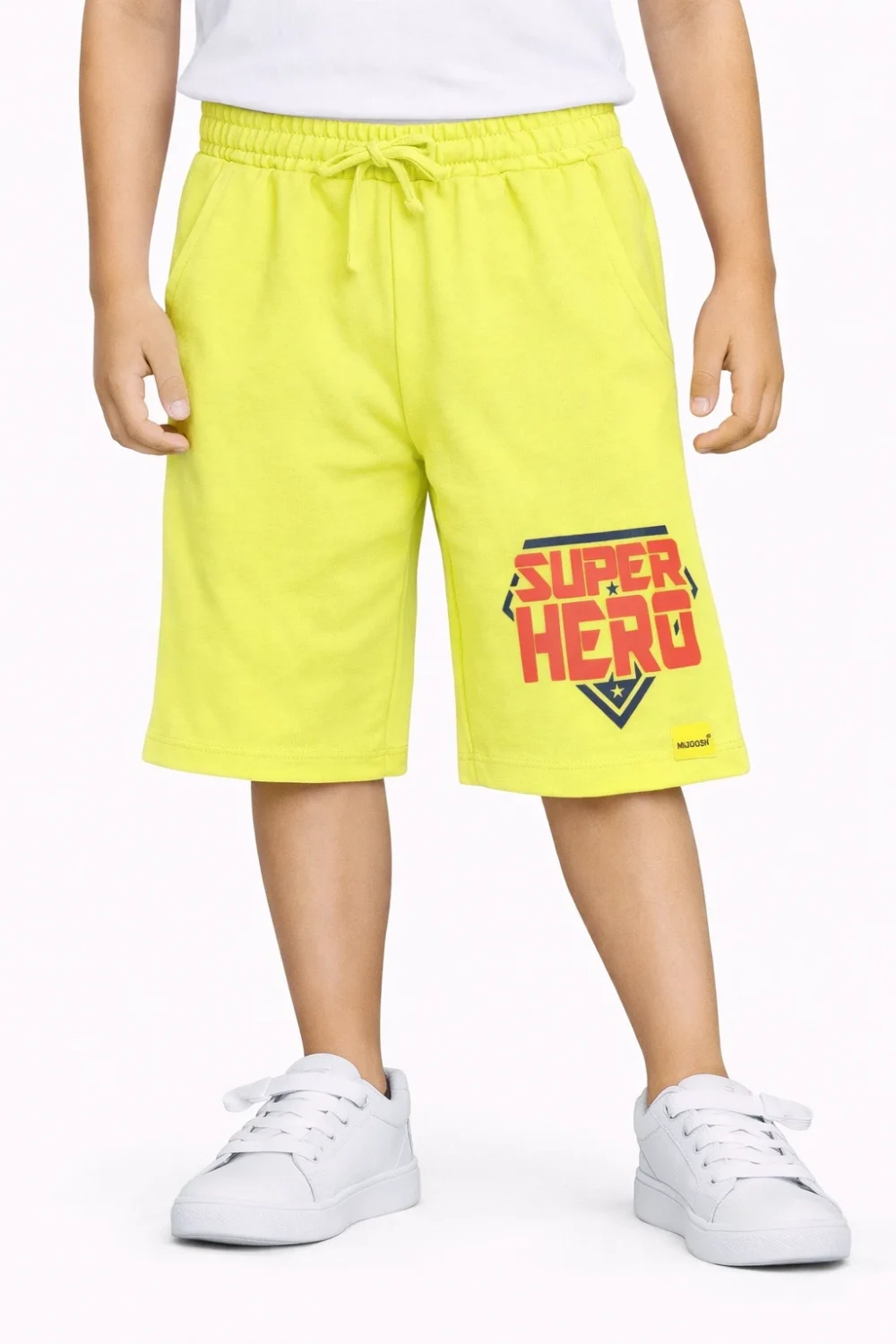 Boys Cotton Shorts | Super Hero | Sulphur Spring Lime | 7-14Y